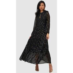 OLIPHANT Kala Black Balloon Sleeve Waisted Formal Maxi Dress Tuckernuck